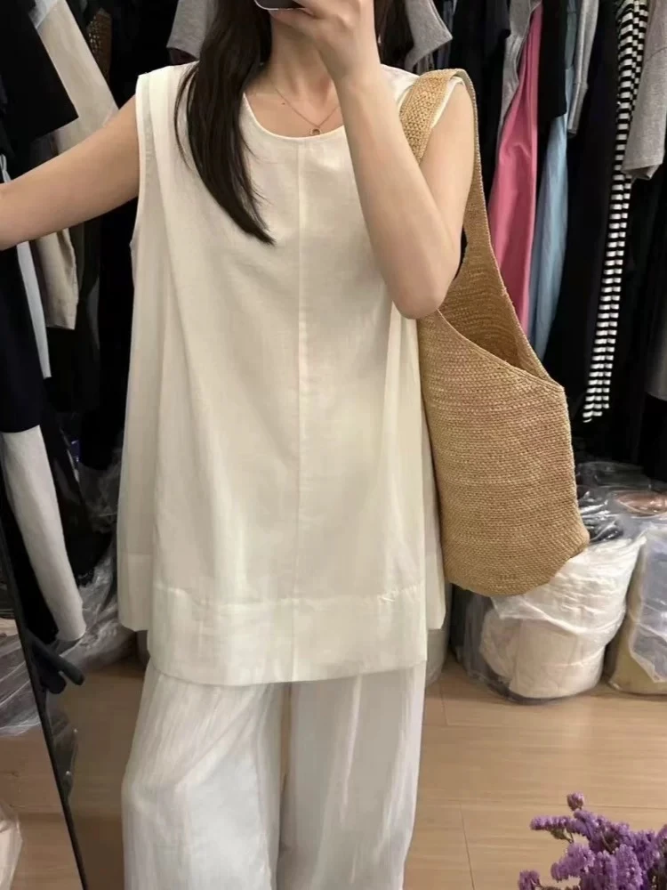 夏季薄款通勤圆领几何图案衬衫简约纯色打底百搭外穿