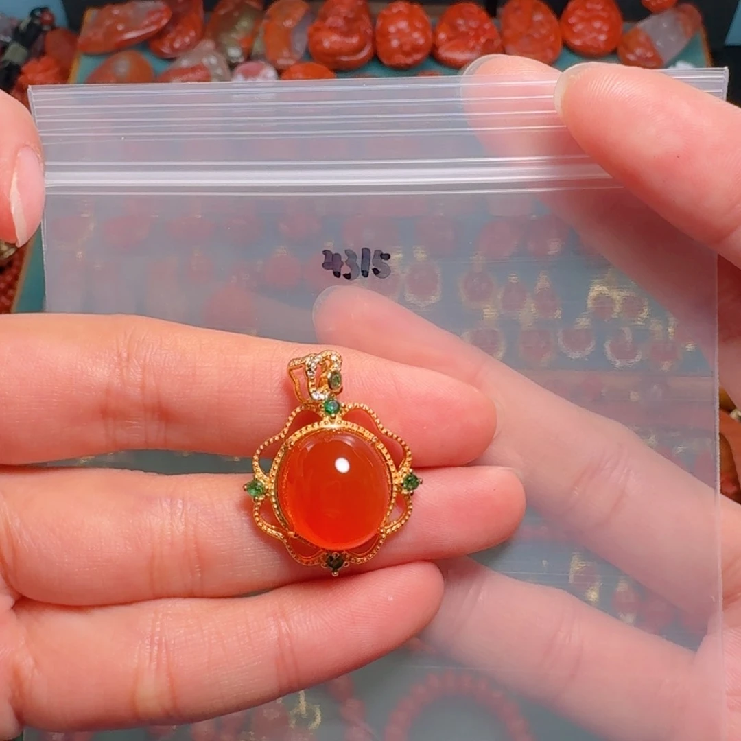 南红玛瑙南红银S925镶嵌