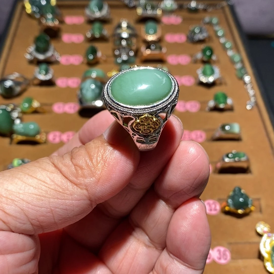 和田玉（碧玉）戒指未镶嵌