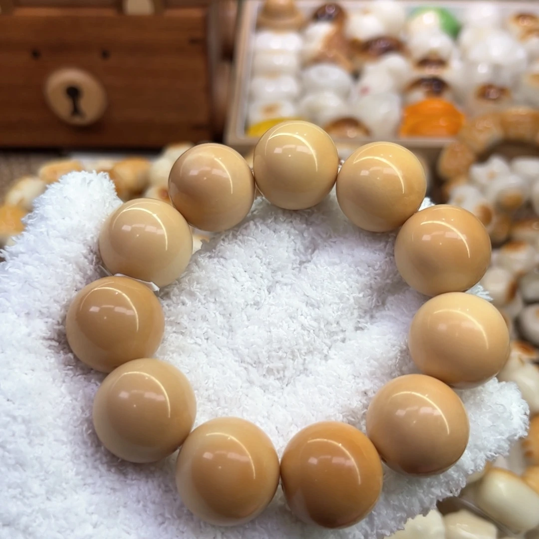 手串菩提根/象牙果53 臻品象牙果老师傅精工手抛风化圆珠微瑕