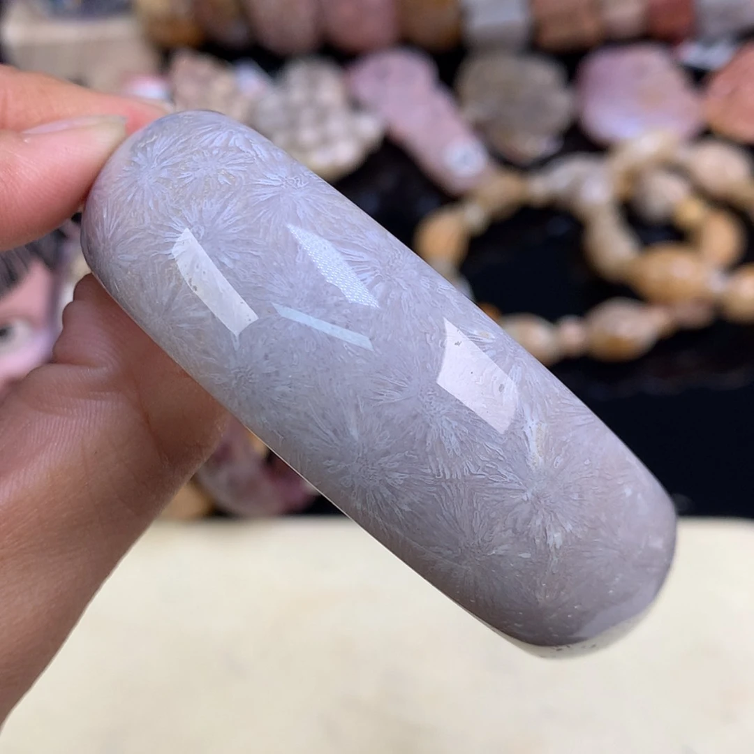 【闪购商品】颈饰未镶嵌硅化珊瑚（珊瑚玉）紫永生58.4圈（15号）