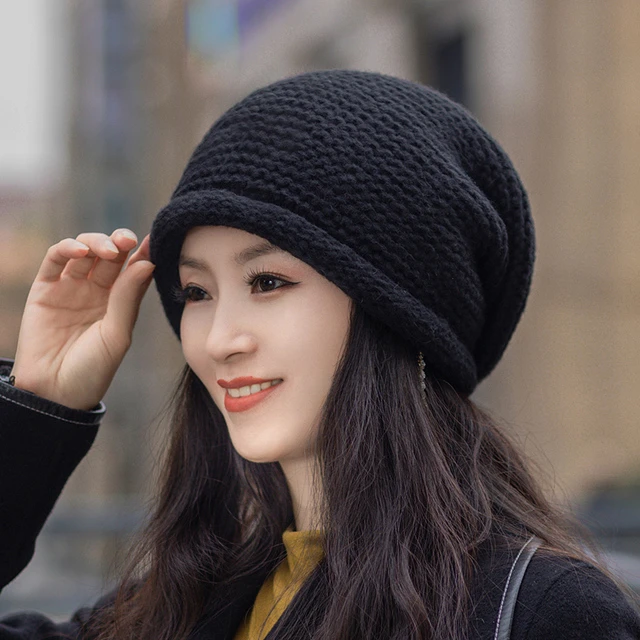 帽子女款2025新款堆堆帽女冬季女士大头围月子帽洋气针织毛线帽冬