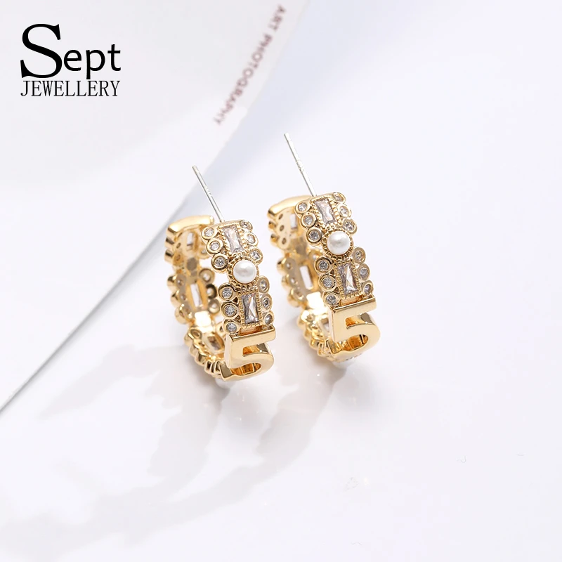 铜合金耳饰 《货号6453》XN数字5C圈