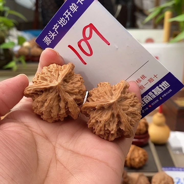 文玩核桃把件37天然盘山矮桩奔109号