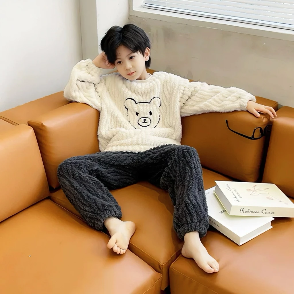 【冬季新款睡衣】儿童珊瑚绒睡衣套装家居服男童女童冬季