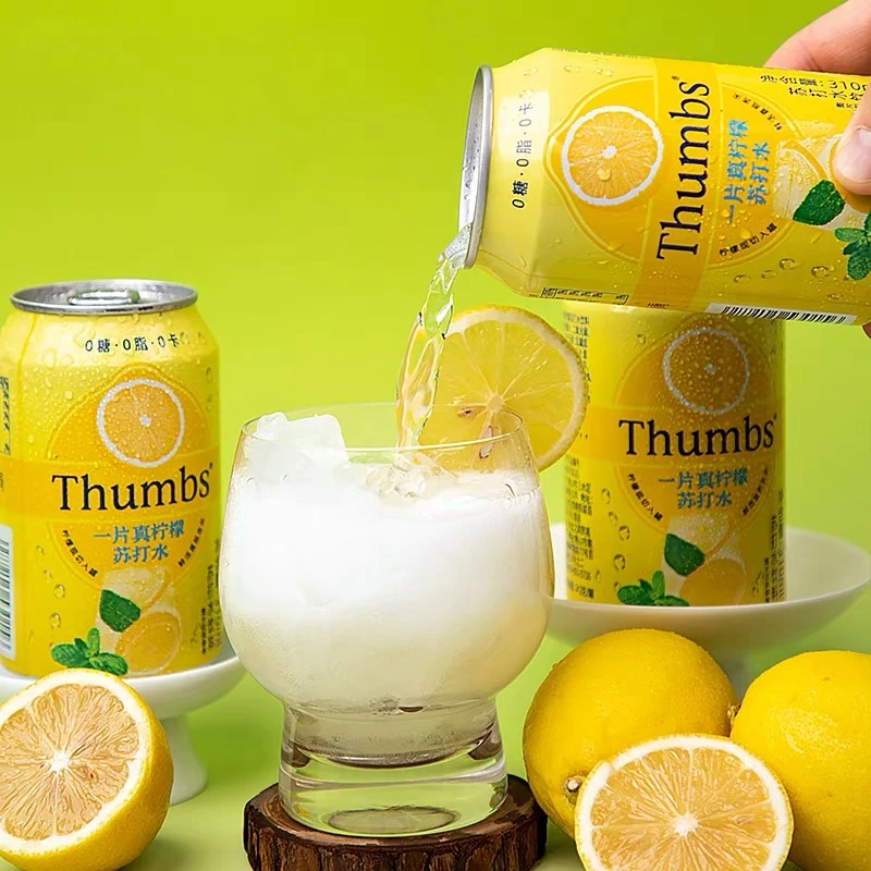 Thumbs一片真柠檬苏打水0糖0脂0卡饮料310ml罐装清爽饮品