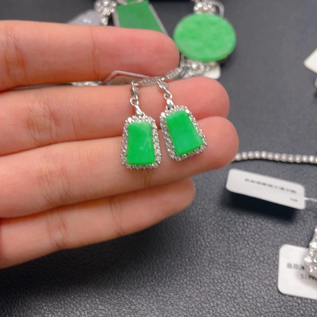 翡翠银S925镶嵌吊坠(不含链)