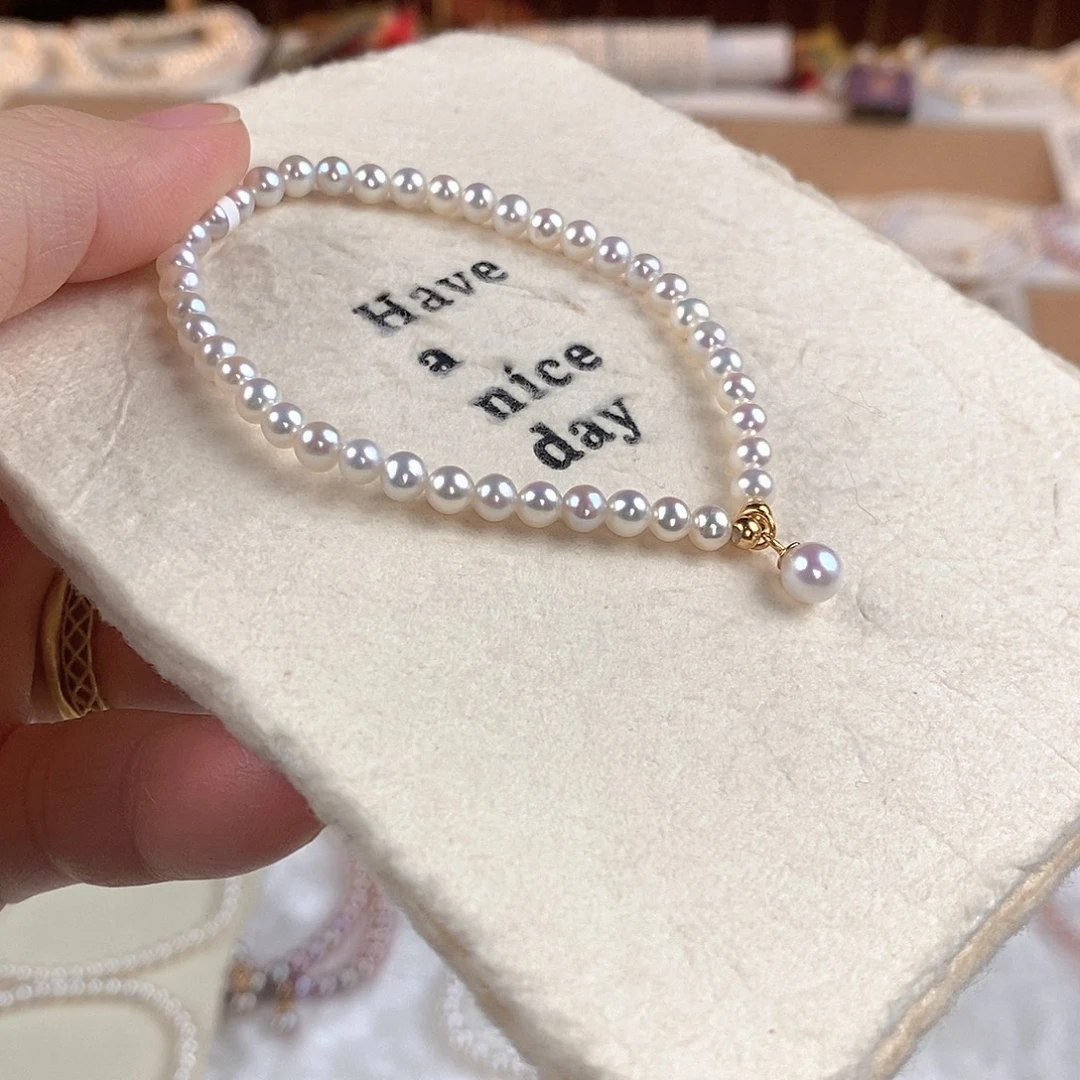淡水珍珠银S925镶嵌手绳