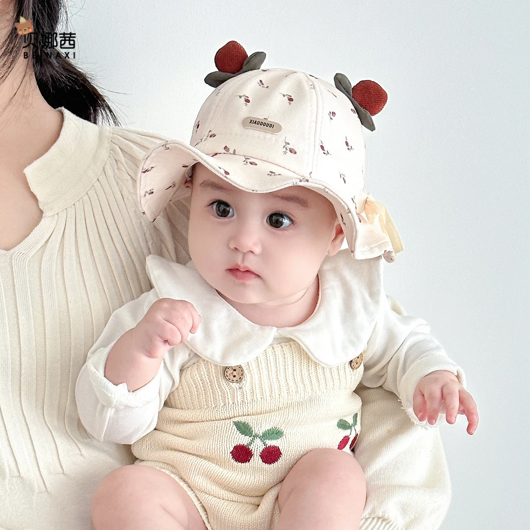 Beinaqian/贝娜茜婴儿帽子春秋薄款宝宝女遮阳帽婴幼儿公主渔夫帽