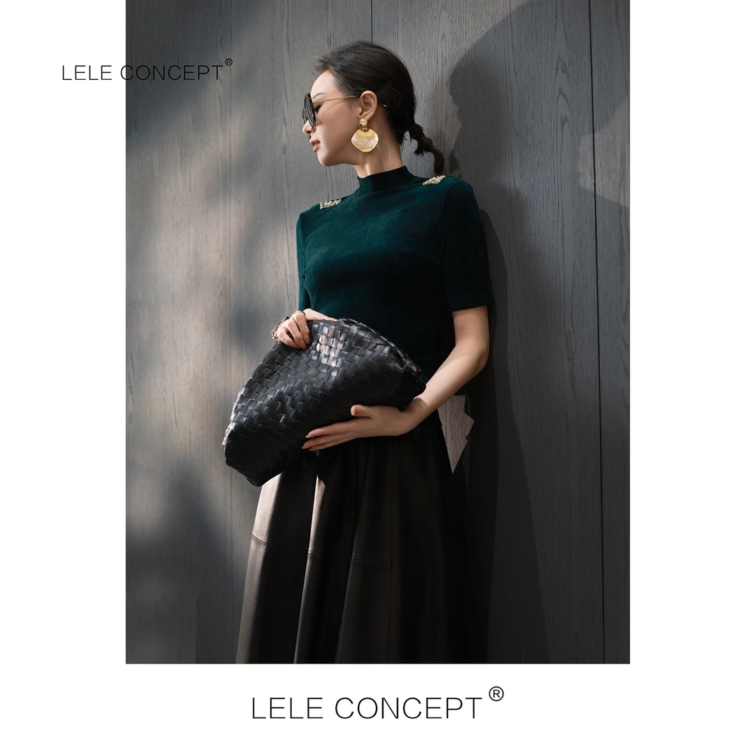 LELE CONCEPT |「夭夭」气质半领肩章半袖衫S0718