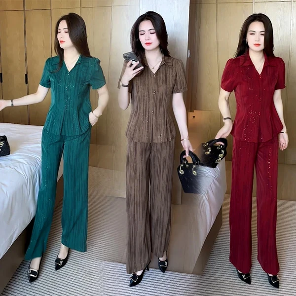 夏季新款时尚穿搭气质洋气收腰显瘦不挑人短袖套装减龄休闲