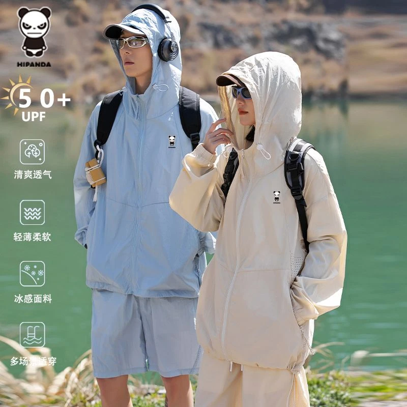 HiPanda户外情侣防晒衣夏季薄款连帽防紫外线休闲长袖男式外套