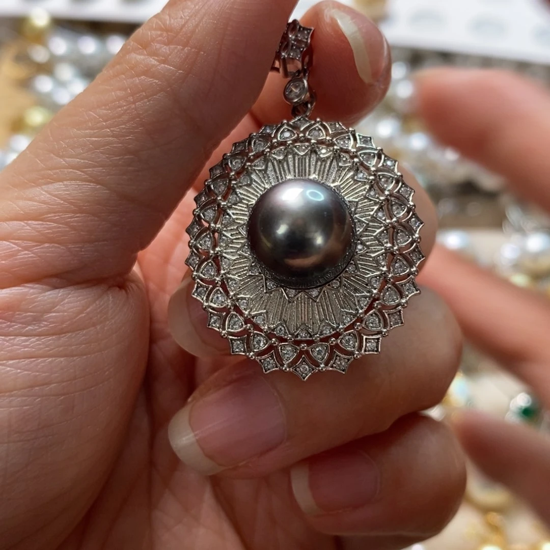海水珍珠颈饰银S925镶嵌