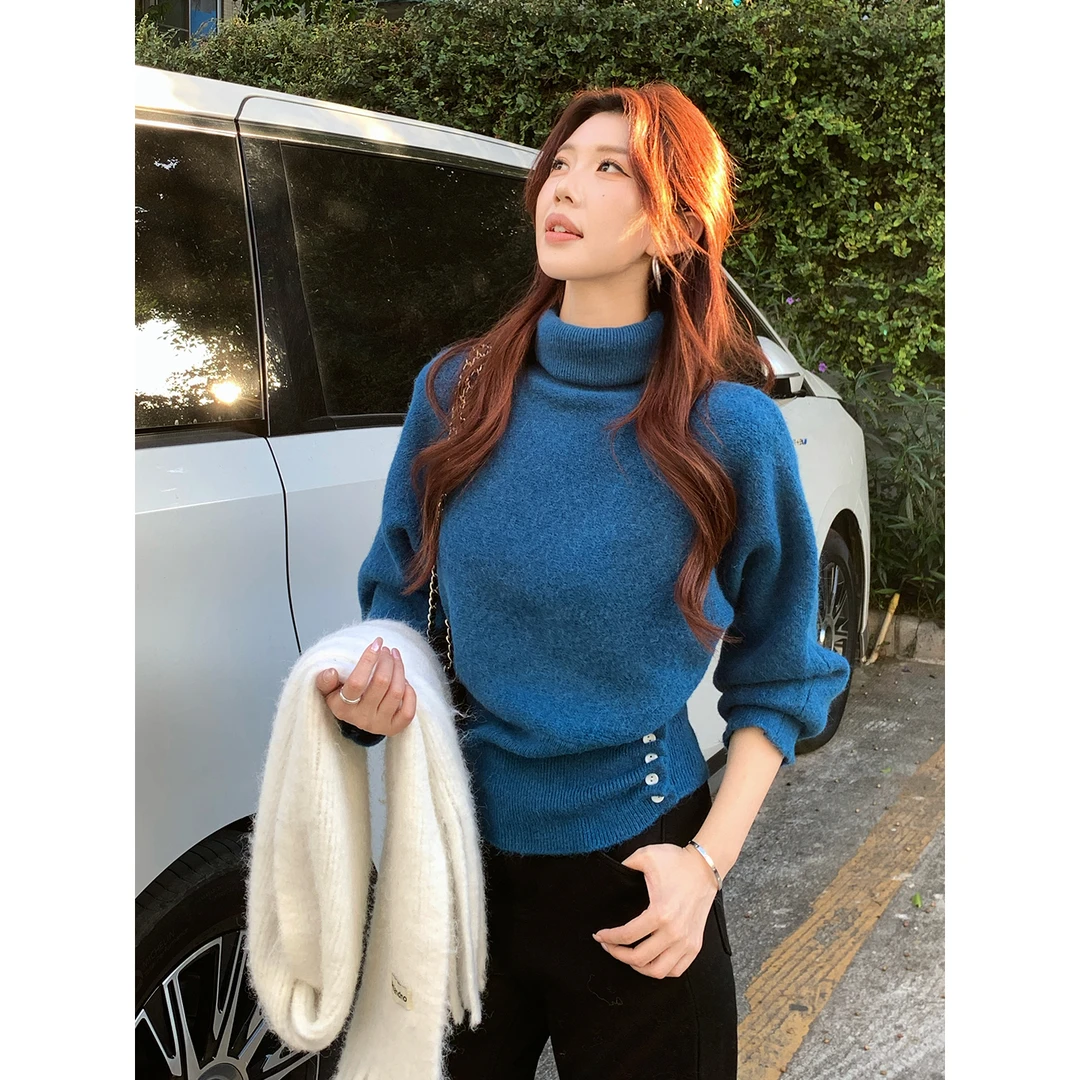 甜辣多多【初雪恋人】兔毛冬季毛衣2025年秋冬收腰套头软糯毛衣女