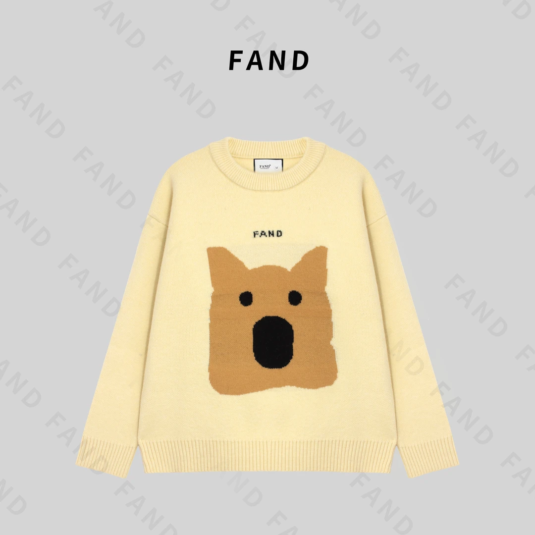 FAND品牌【Dakeds】秋冬时尚加厚提花条纹宽松圆领套头毛衣针织衫