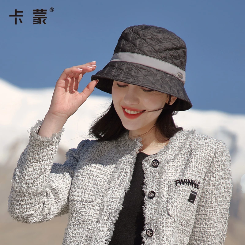 卡蒙 秋冬时尚休闲复古轻薄保暖渔夫帽日系百搭短檐小盆帽 女款