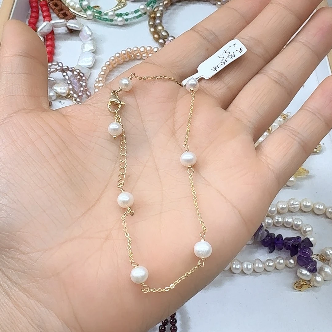 淡水珍珠银S925镶嵌吊坠(不含链)雾*