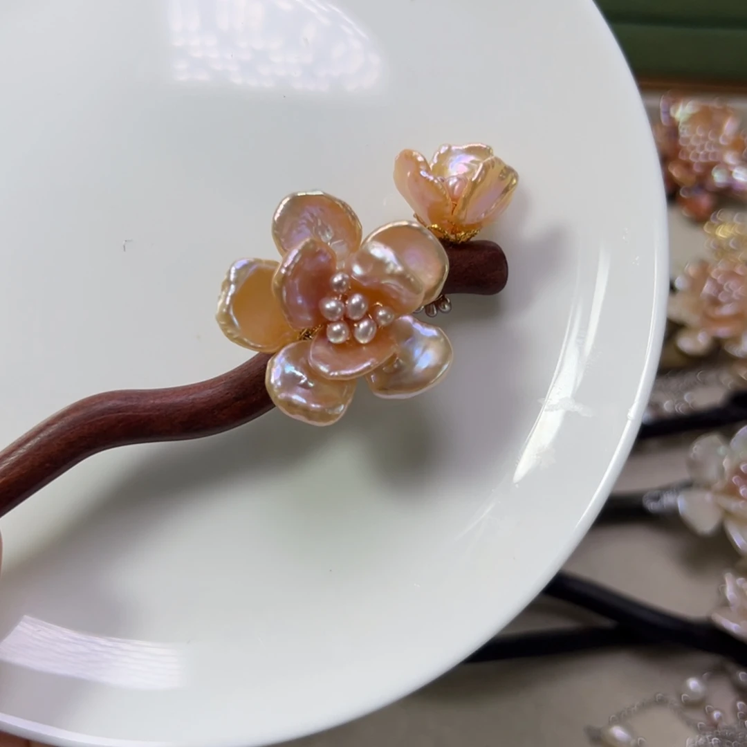 香槟热双花枝丫发簪
