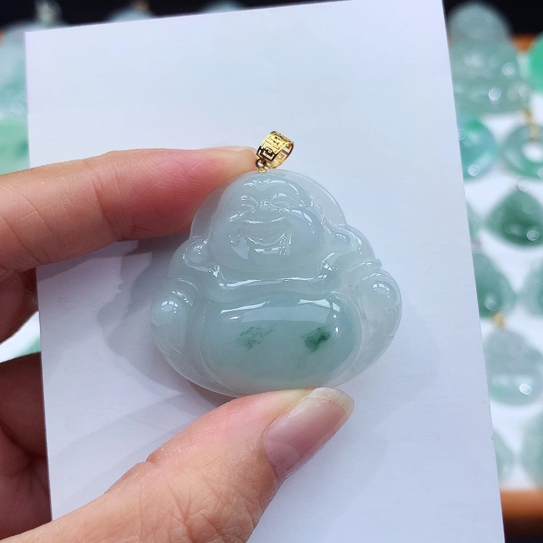 颈饰18K金镶嵌翡翠翡翠吊坠