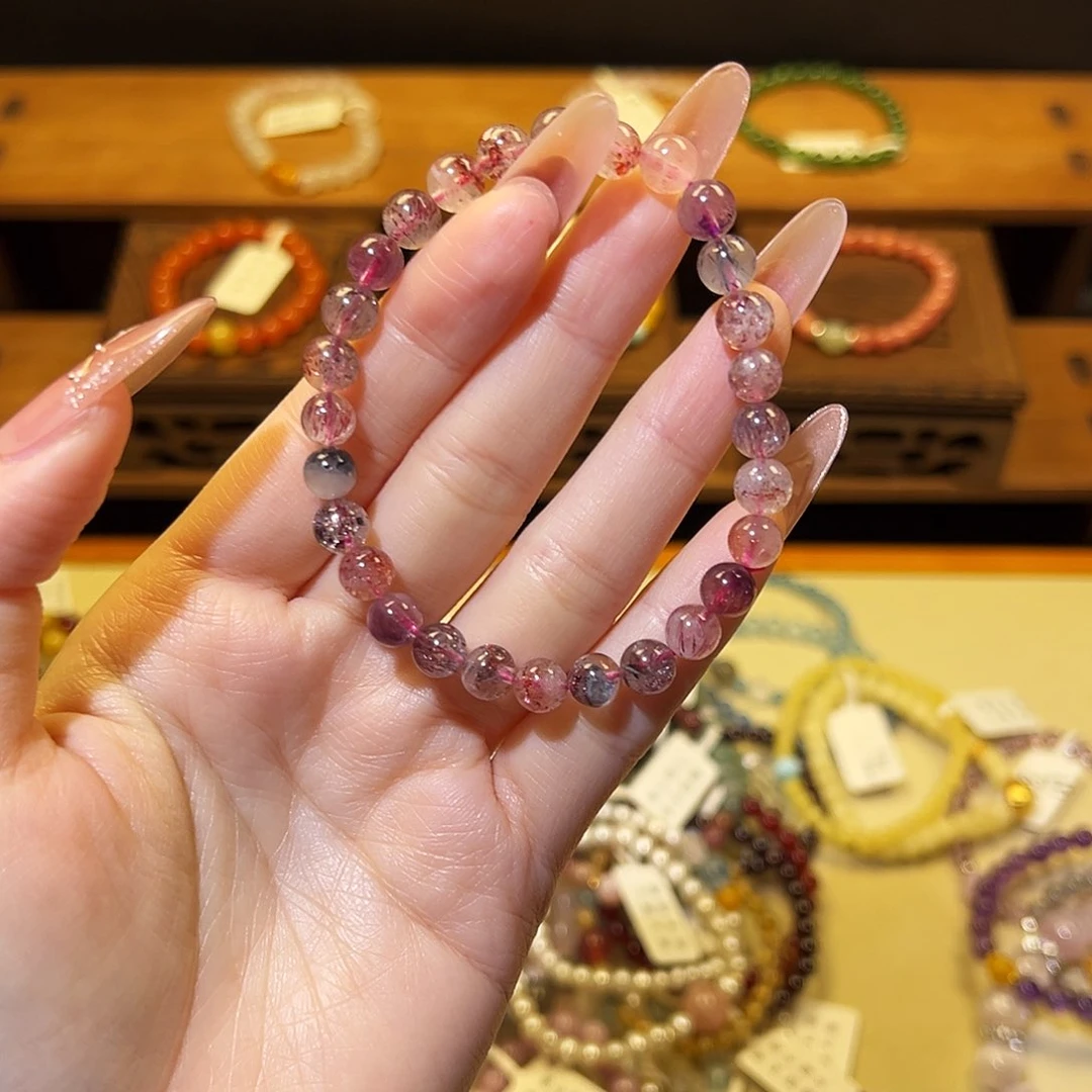 水晶手链银S925镶嵌超七