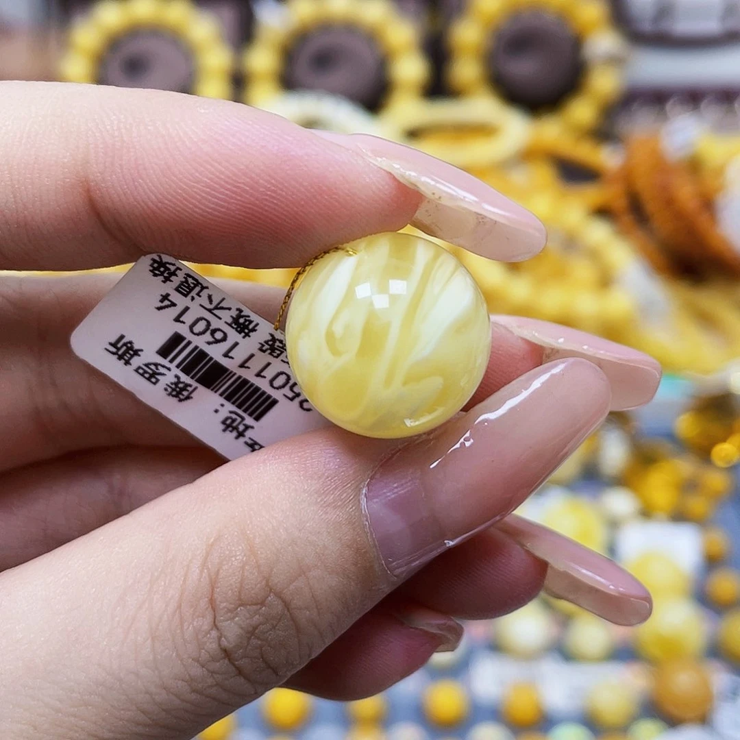 未镶嵌琥珀珠宝奇石17mm白妖花.瑕