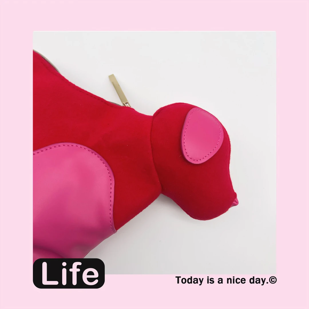 【是小兰】粉红色小狗收纳包035