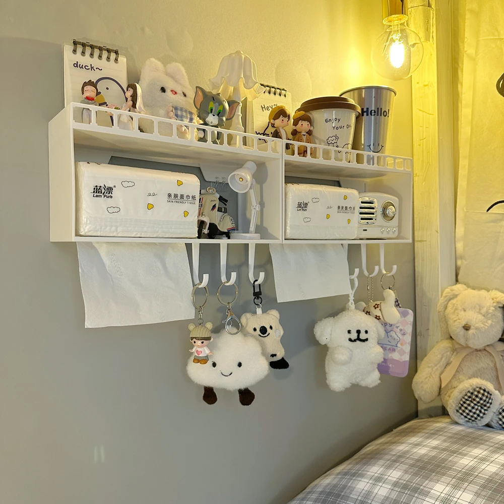 宿舍挂墙上收纳神器寝室上铺下铺床上免打孔挂篮床头收纳盒粘贴式