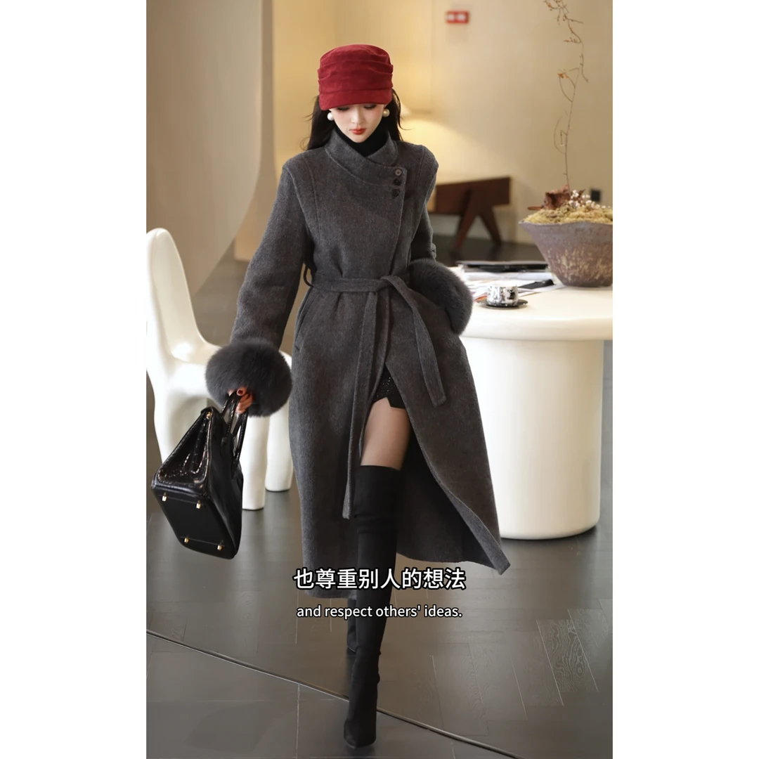 MD定制·依诺【竹影廓形】2025冬季款显瘦气质百搭休闲羊毛保暖外套