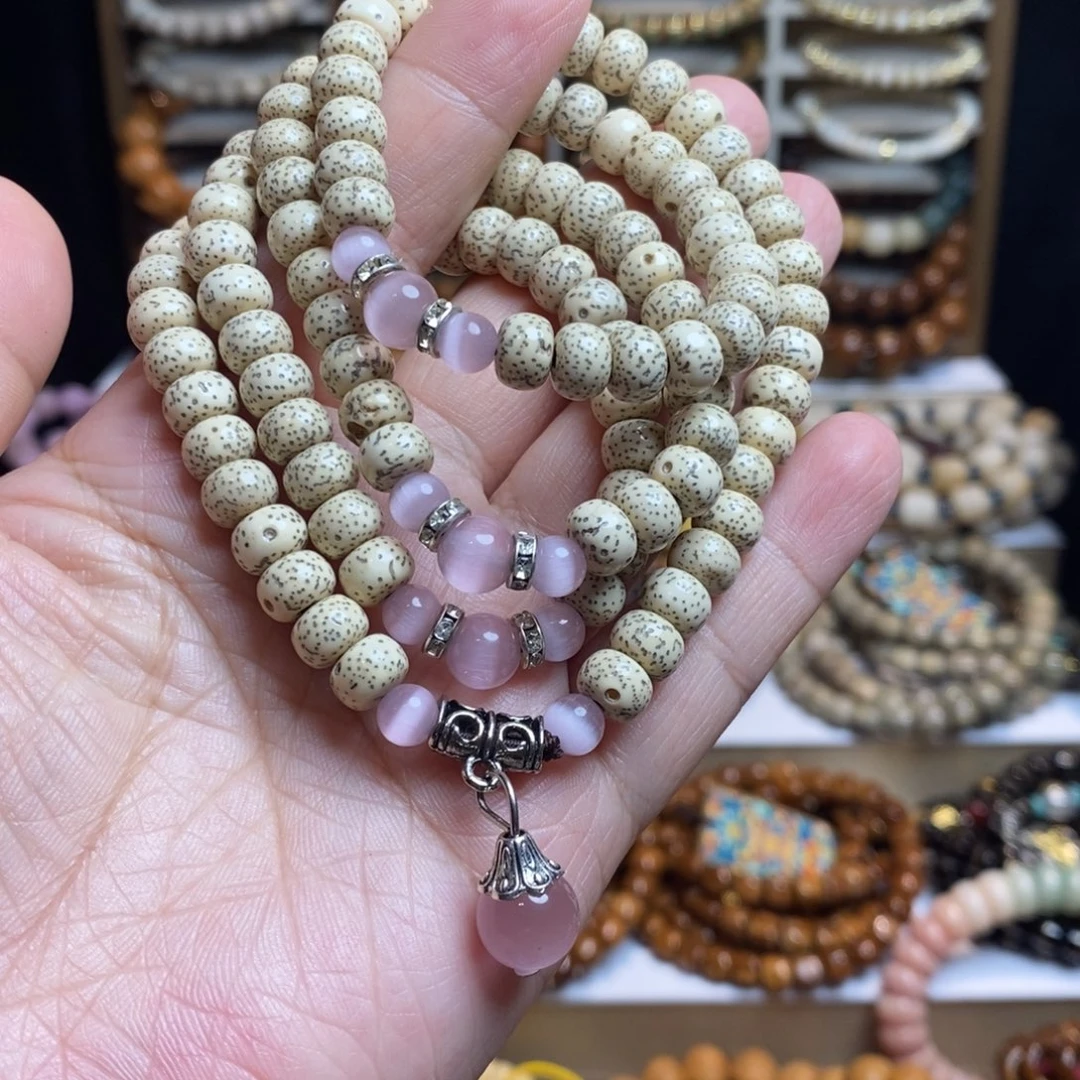 星月菩提吊坠猫眼星月菩提108颗