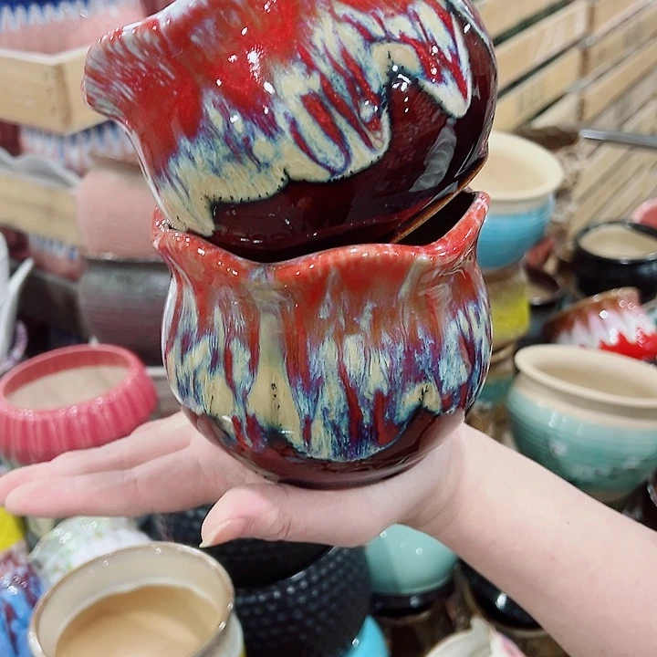 有孔，凑单福利满10元发货陶瓷多肉花盆！