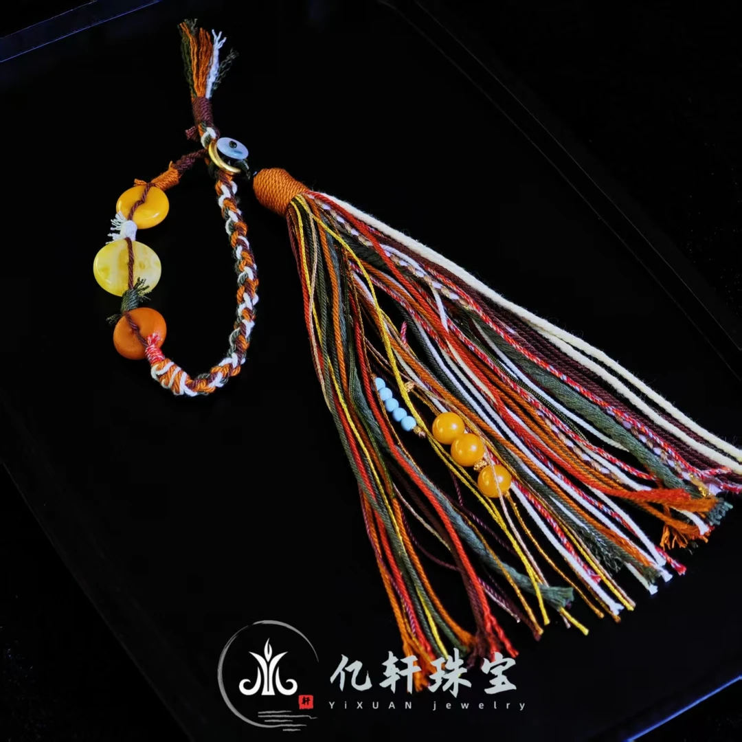 【Y】ZX177708蜜蜡扣子挂件手绳diy绿松