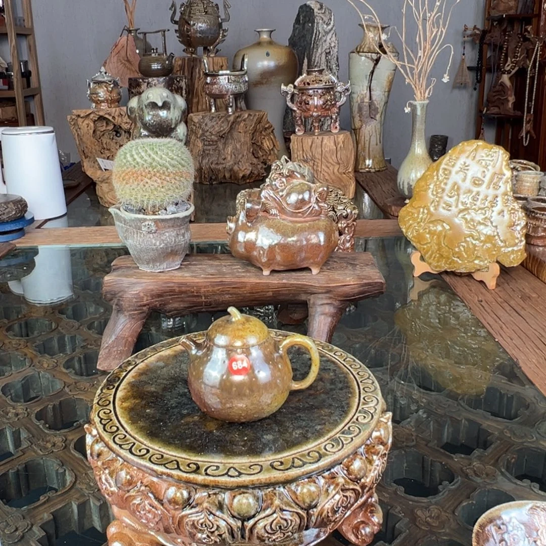 杯684柴烧紫砂芝麻段泥壶