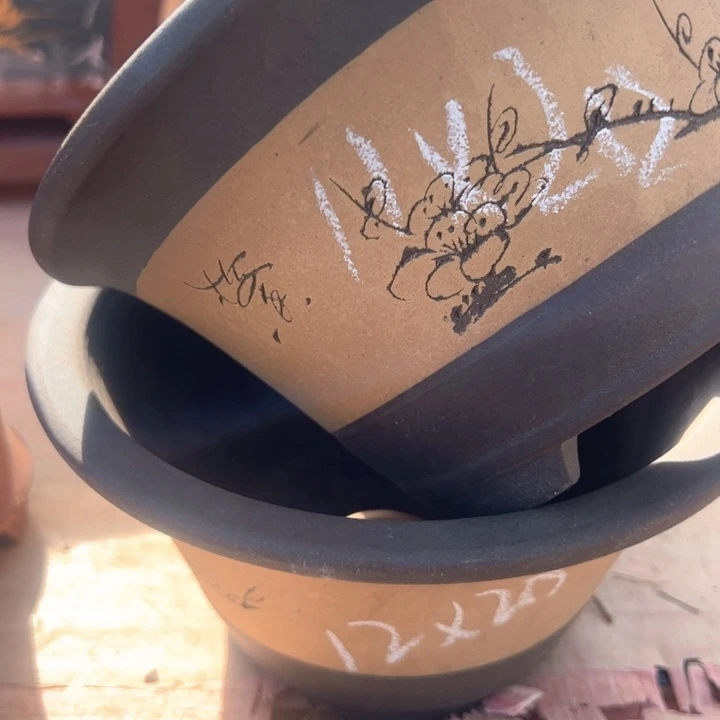 红陶紫砂碗盆口20