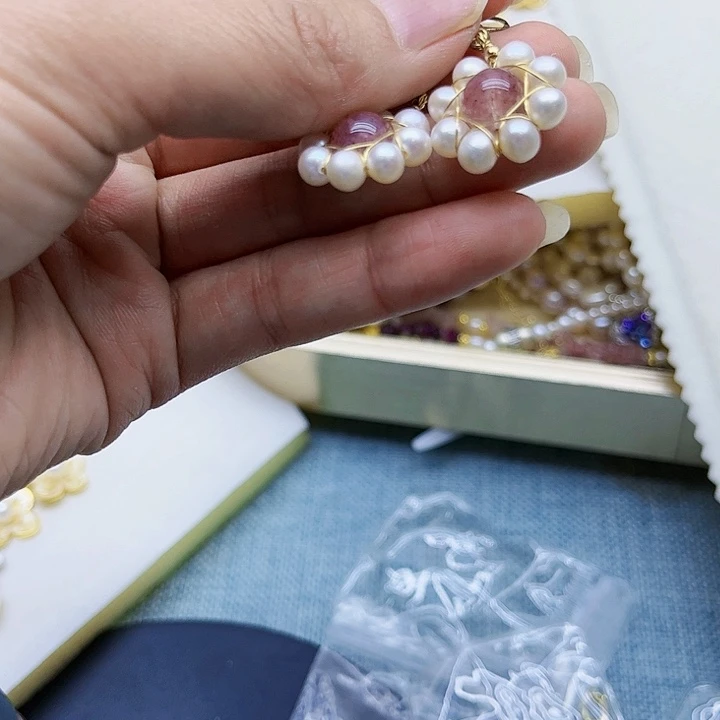 淡水珍珠颈饰银S925镶嵌