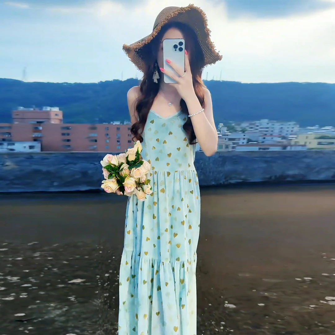 巨好看的夏日连衣裙2025新款今年流行漂亮显瘦碎花裙子长裙女5618