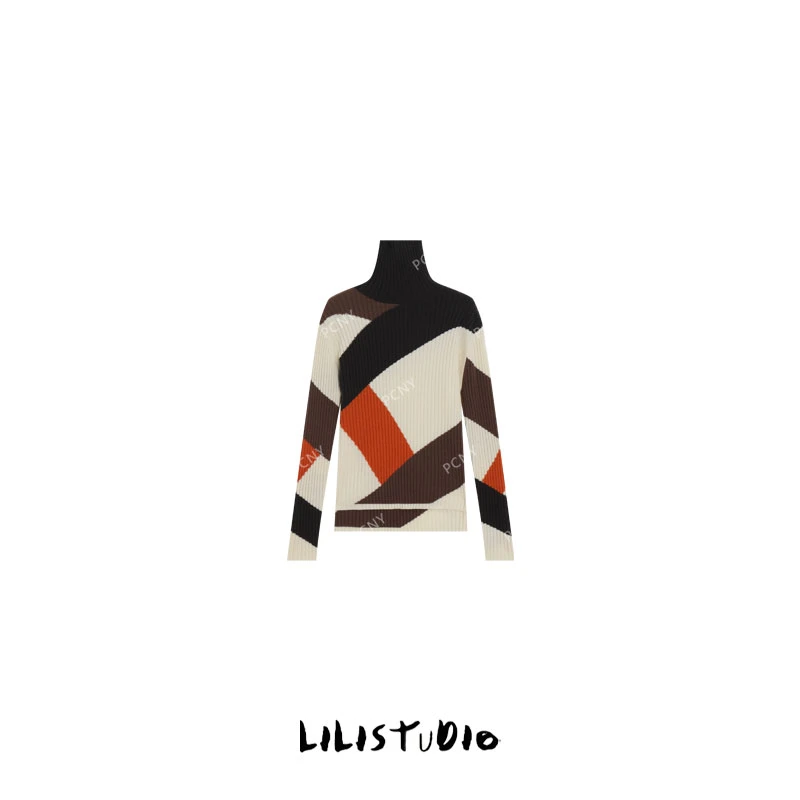 PCNY「暖光交织」不理理冬季新款小众女装时尚休闲针织衫