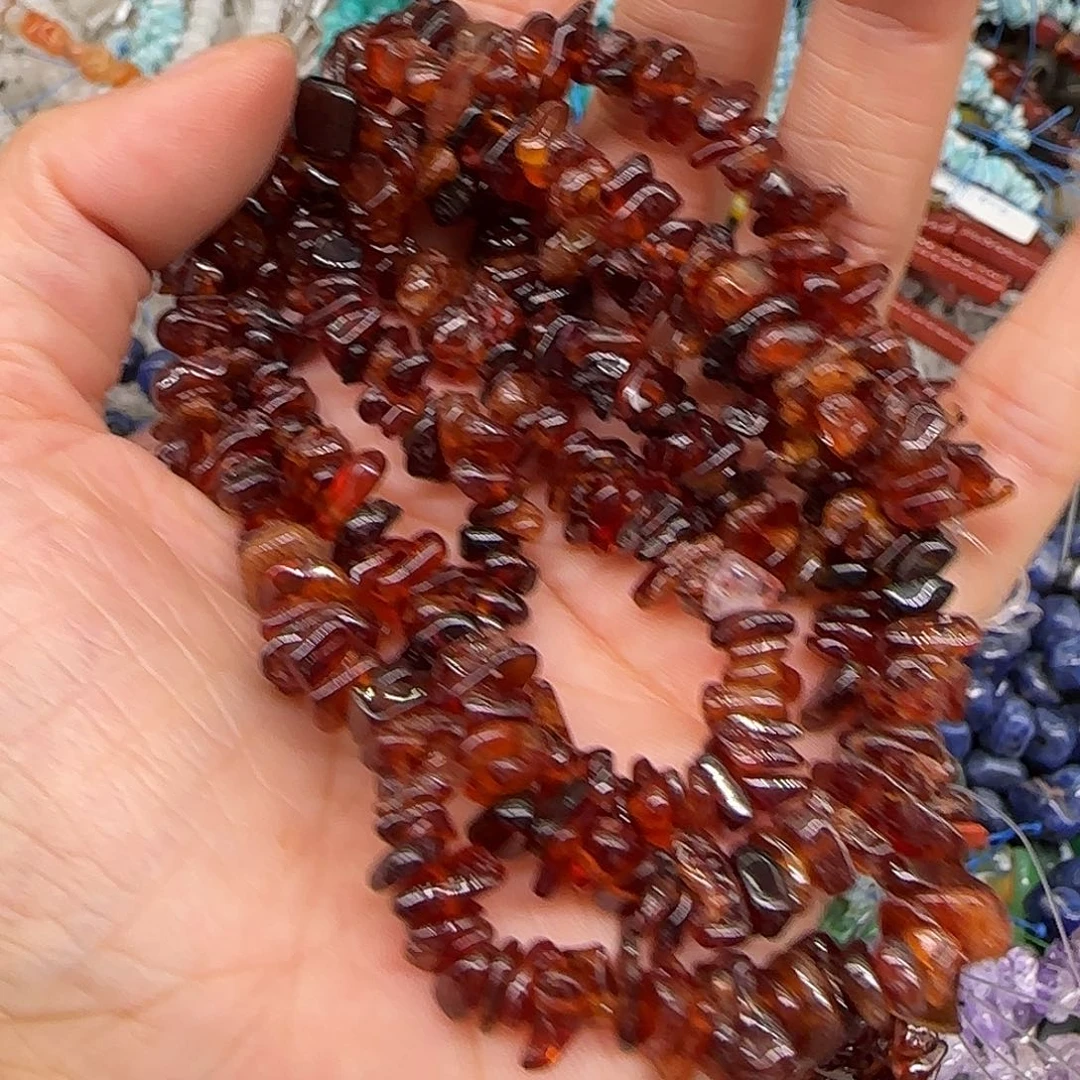 玛瑙/玉髓合金珠宝半成品橙石榴6-8mm加长一条