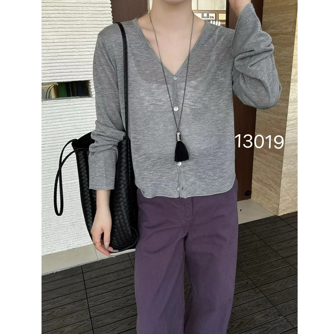 13019（部分无水洗唛，介意慎拍）WANGDAN新款V领防晒开衫