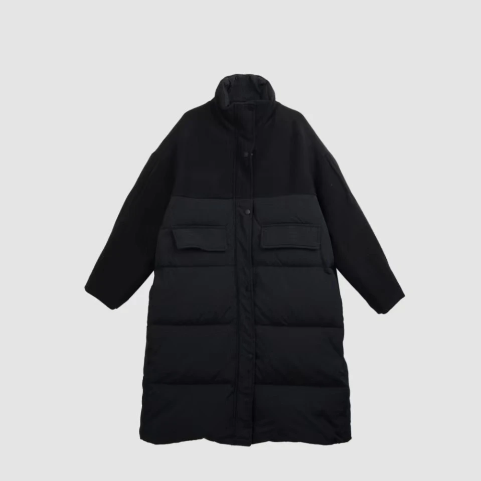 z.dage-‘寒冬’时尚极简韩版百搭拼呢立领羽绒服-C1350