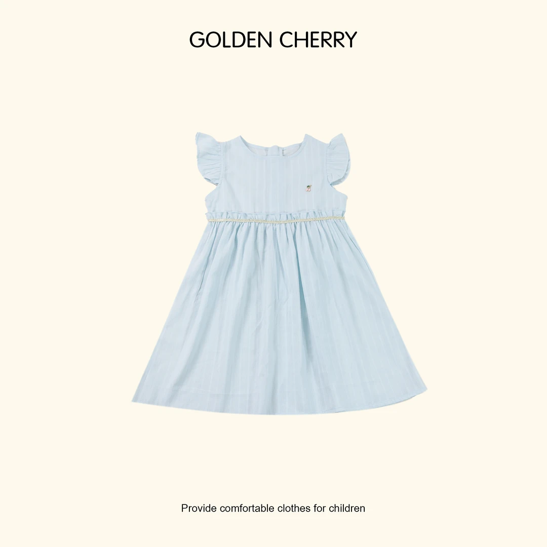 【Golden cherry】儿童白色高定樱桃小标金丝连衣裙JYT2036