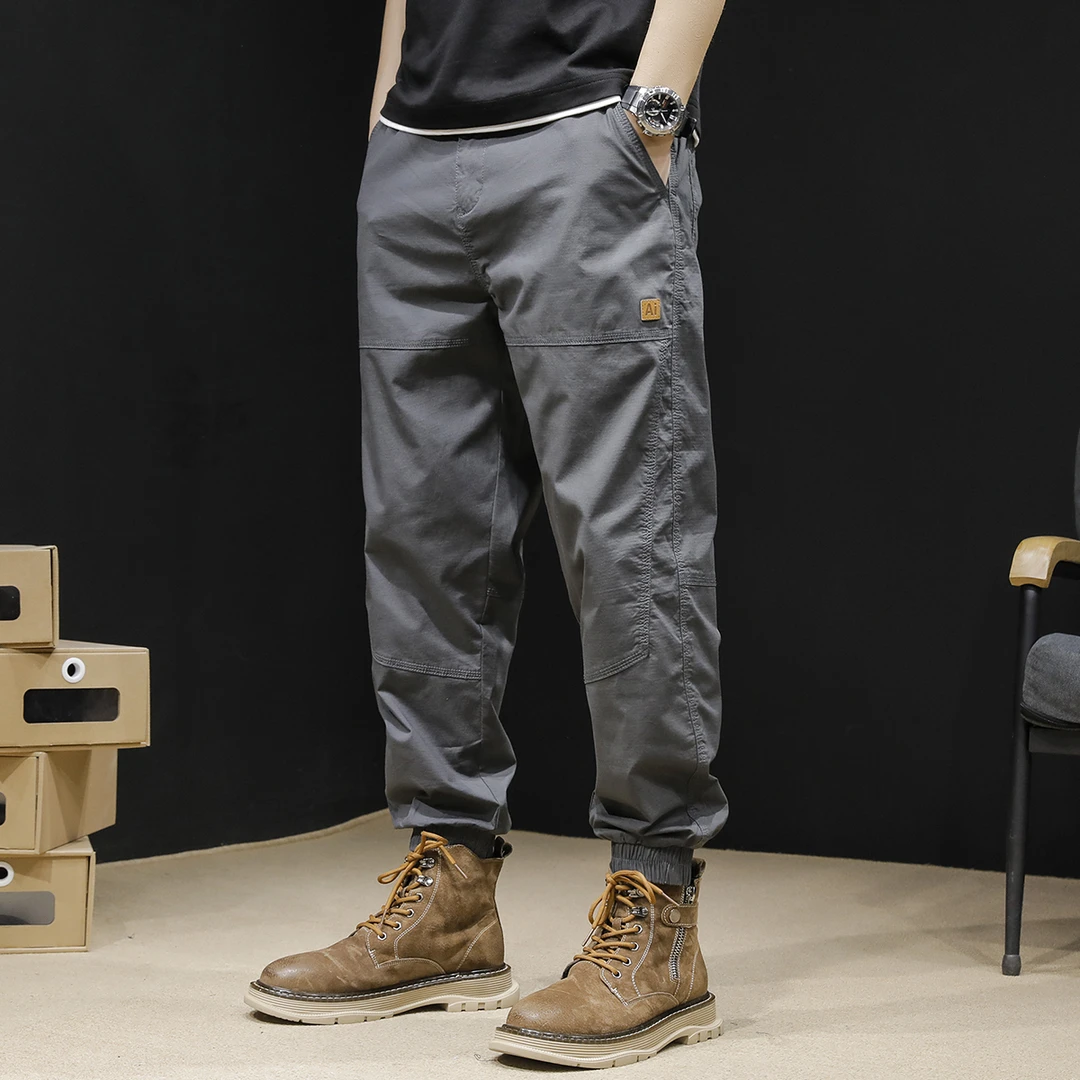 LEIGHZ/雷茨工装休闲裤子男士春夏季新款百搭宽松大码束脚男裤潮