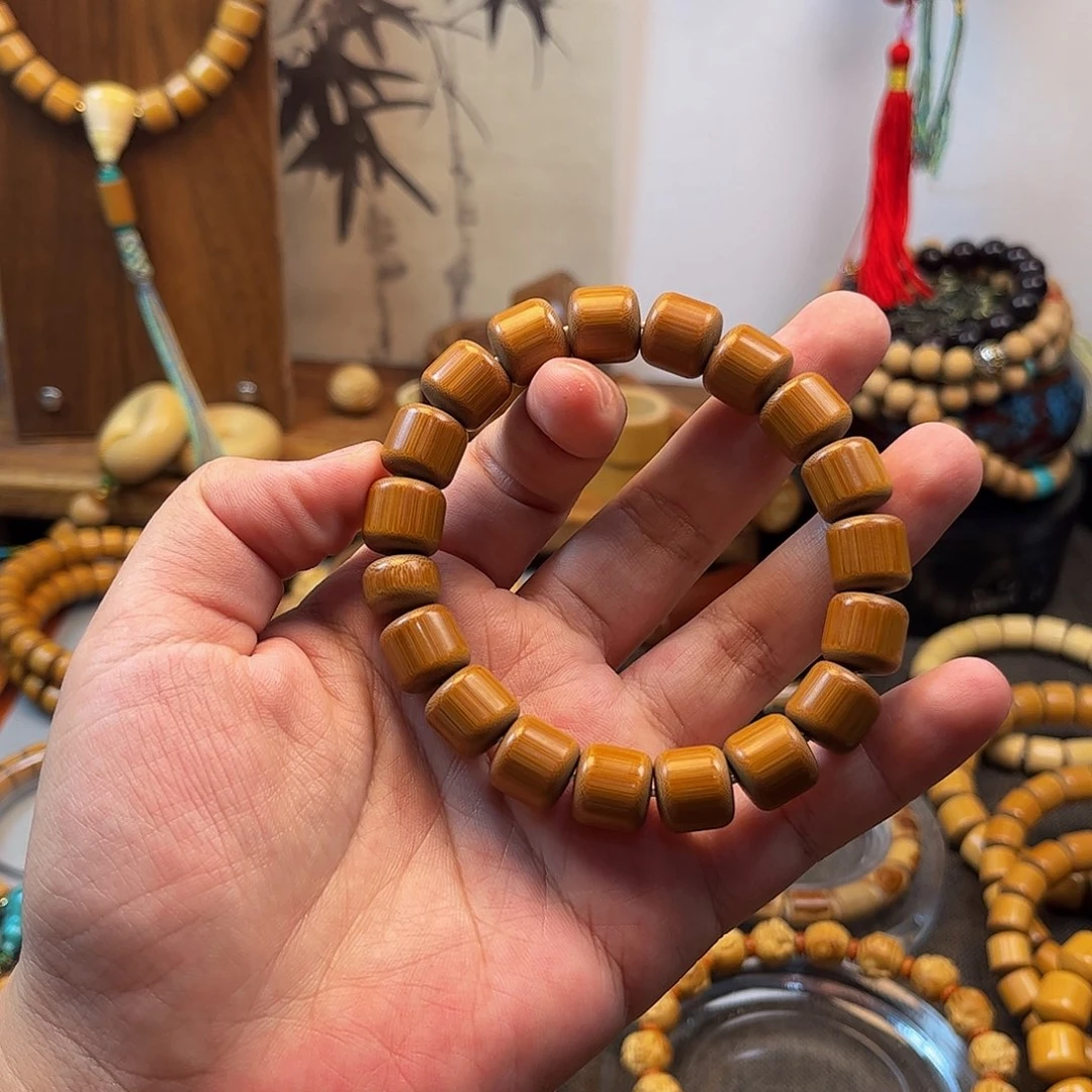 ***】实心玉竹高工手串拂云梢原创