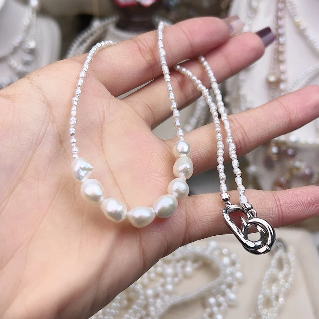 淡水珍珠颈饰银S925镶嵌