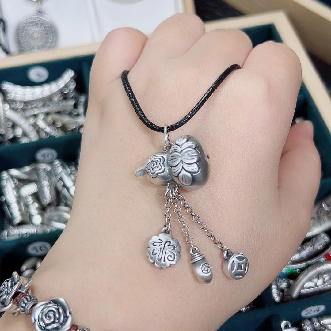 无足银足银999葫芦吊坠