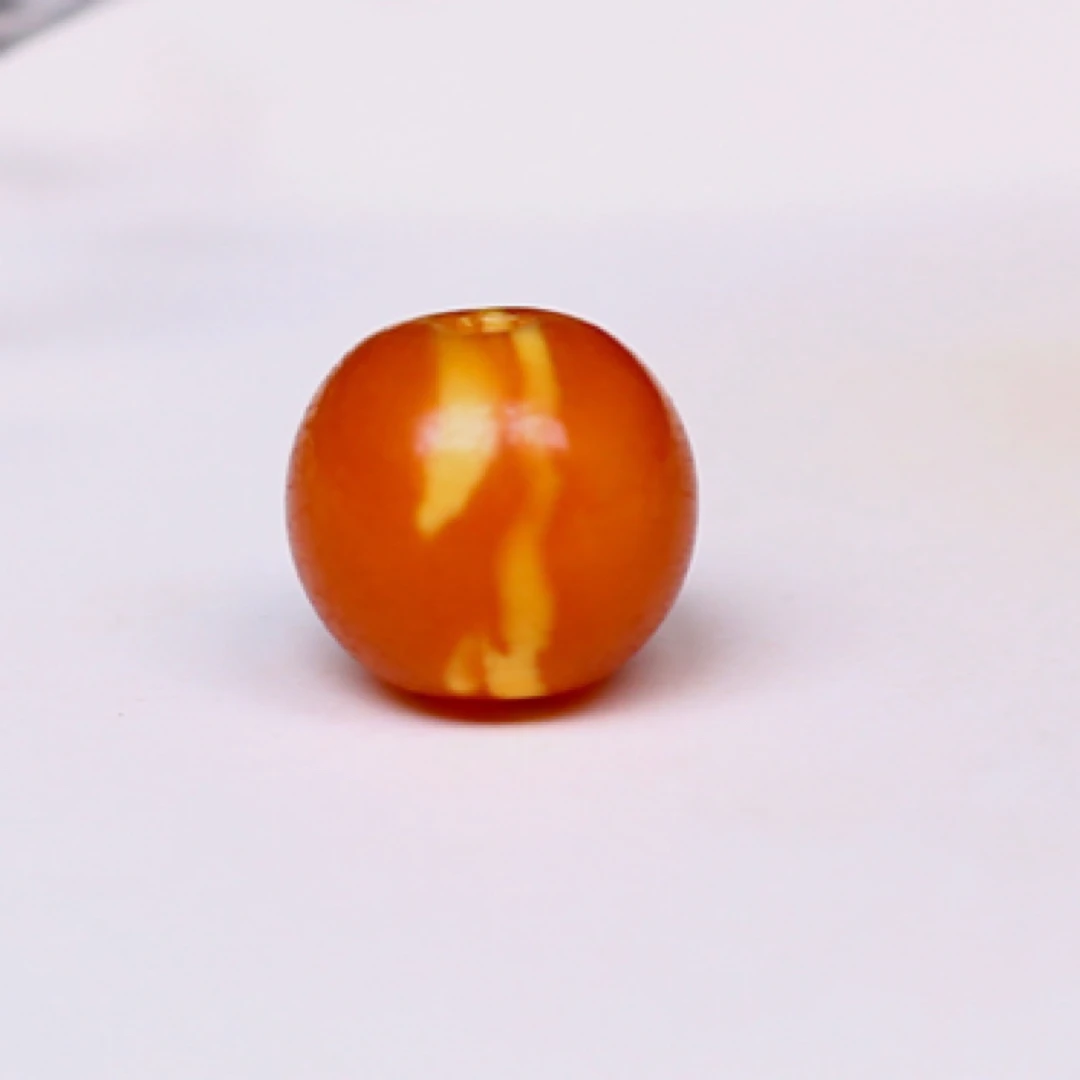 11.6mm老蜡圆珠 皮壳油润，风化纹清晰，色泽纹路好