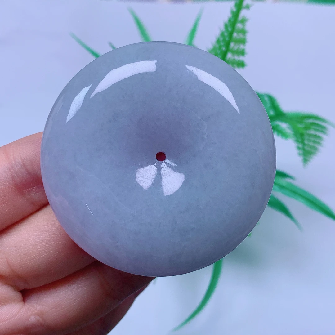 缅甸天然A货翡翠，紫罗兰平安扣 编号446/211尺寸52.6-13