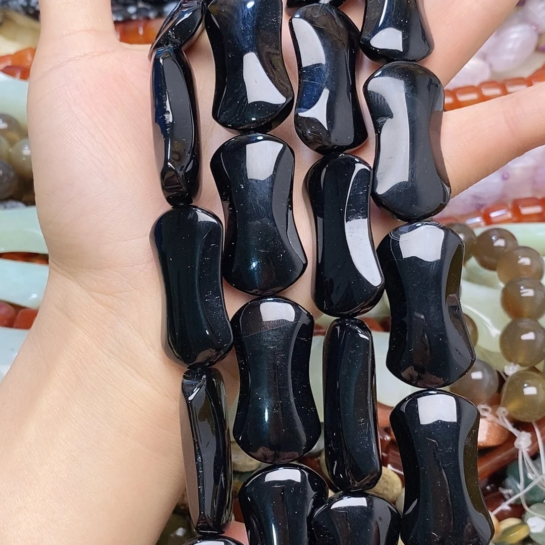 玛瑙/玉髓未镶嵌珠宝半成品黑玛瑙牌牌一条