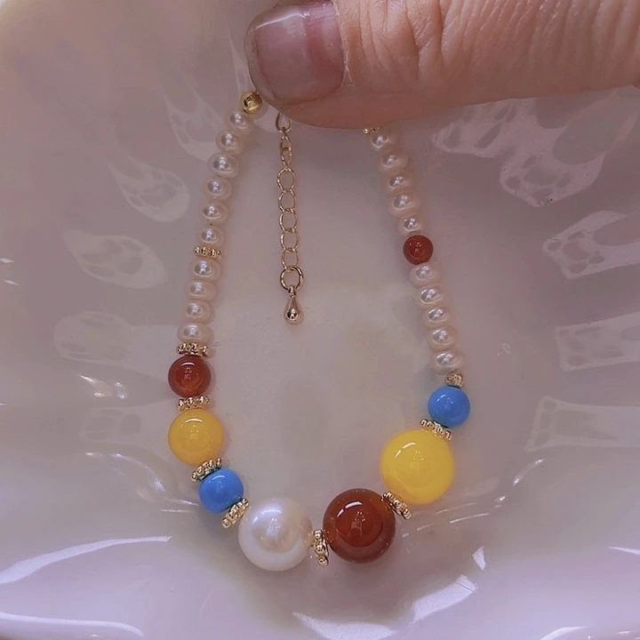 淡水珍珠手绳合金