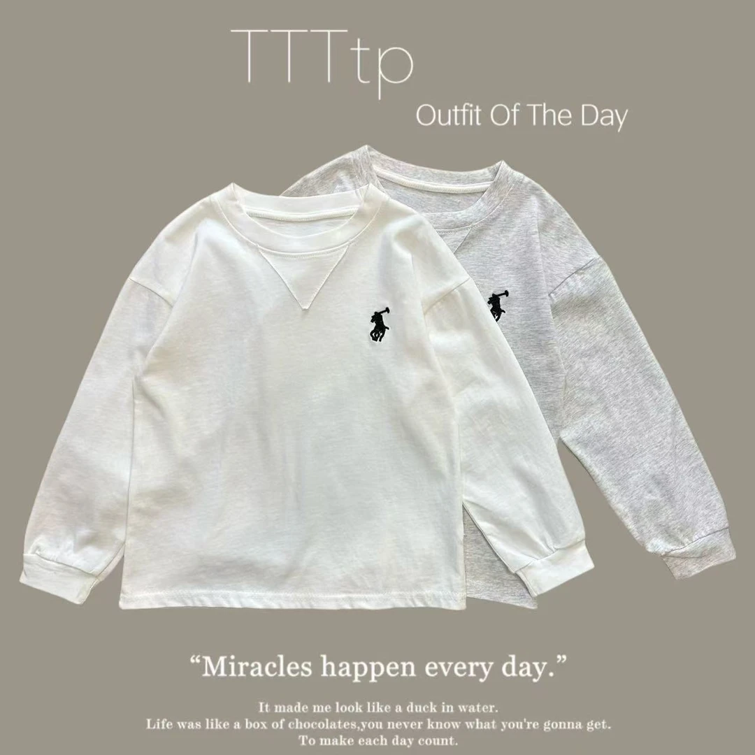 【耀选福利】2025春季新款中大童圆领休闲时尚打底衫