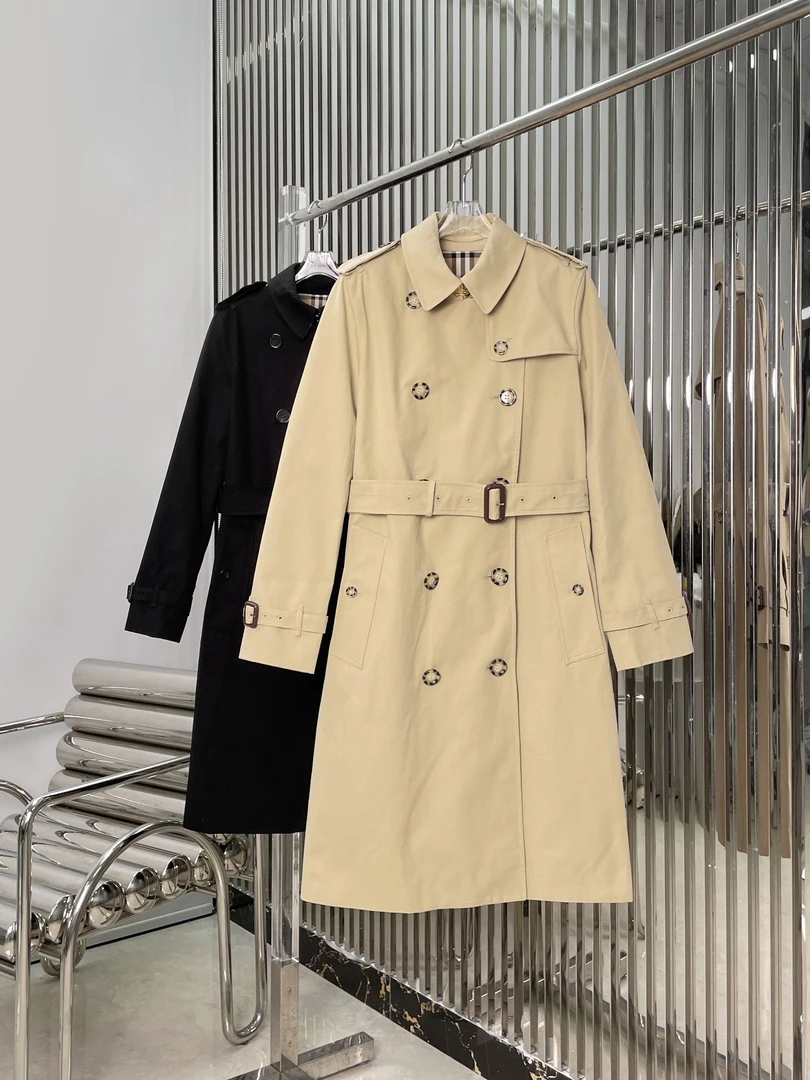 张婧仪同款 肯辛顿双排扣翻领腰带收腰风衣